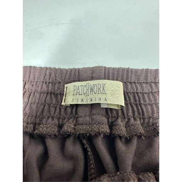 Patchwork Women's Pull On Drawstring Pants Brown Size  L See Description - Picture 10 of 14